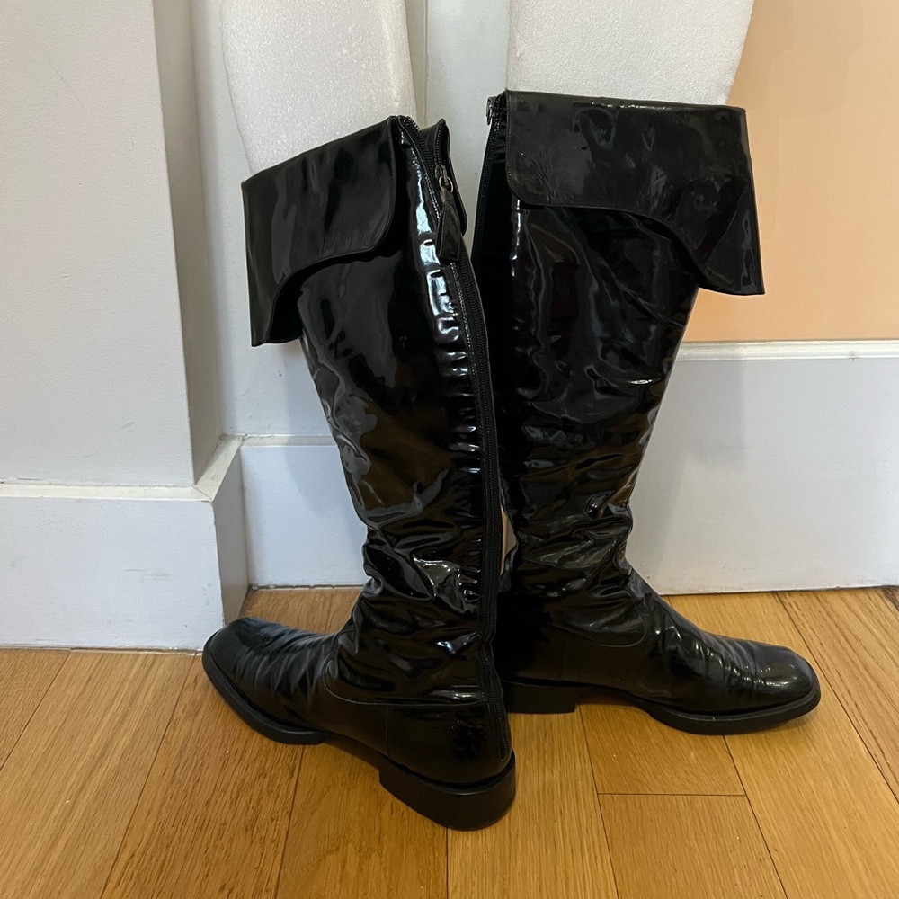 Chanel Black Leather Boots
